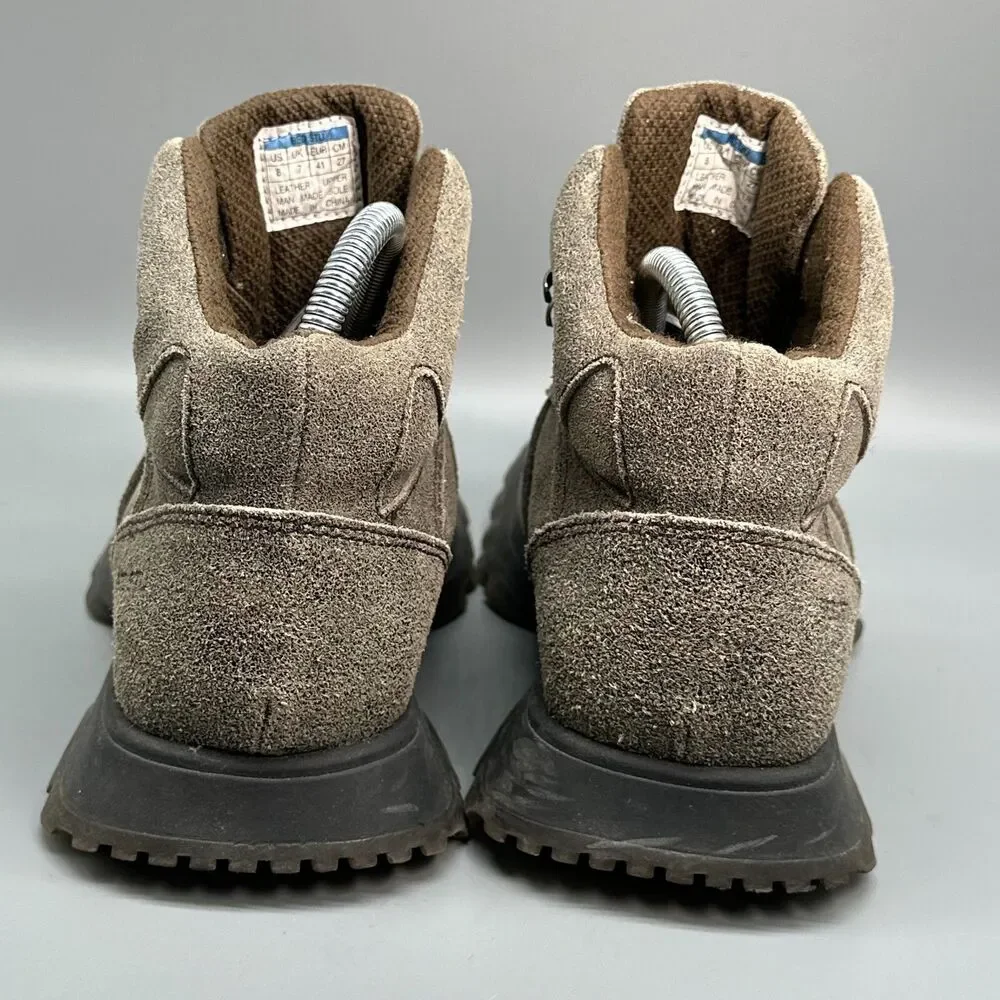 BED STU Mens 8 Brown Suede Leather Hiking Boots Lace-Up Round Toe Ankle Casual